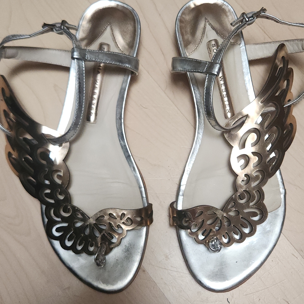 Sophia Webster Metallic Winged Sandals